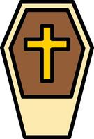 Coffin Line Filled Icon vector