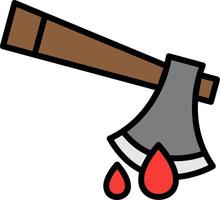 Axe Blood Line Filled Icon vector