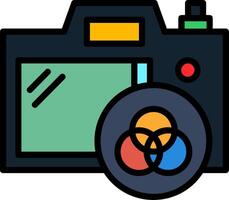 Camera Filter Line Filled Icon vector