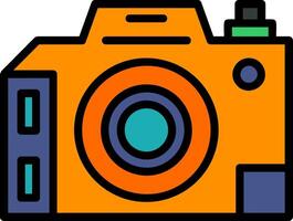 Dslr Camera Line Filled Icon vector