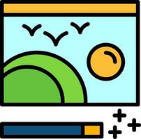 Photo Editing Line Filled Icon vector