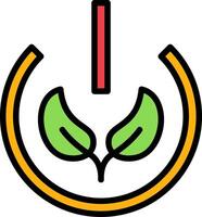 Eco Power Button Line Filled Icon vector