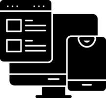 Responsive Web Design Glyph Icon vector