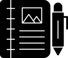Diary Study Glyph Icon vector