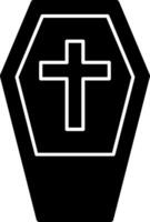 Coffin Glyph Icon vector