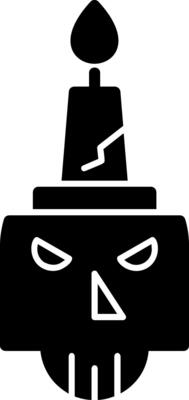 Scary Candle Glyph Icon