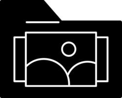 Images Folder Glyph Icon vector