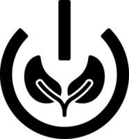 Eco Power Button Glyph Icon vector