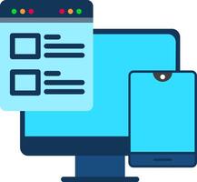 Responsive Web Design Flat Icon vector