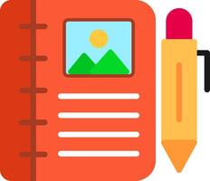 Diary Study Flat Icon vector