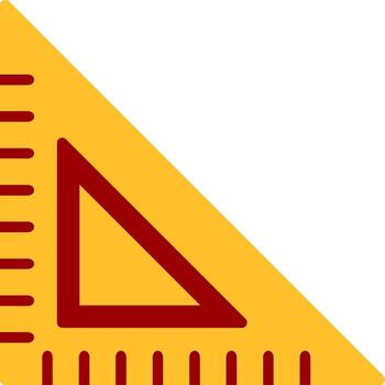Triangular Ruler Flat Icon vector