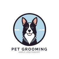 Pet grooming logo design vector