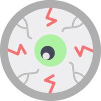 Scary Eyeball Flat Icon vector