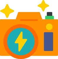 Flash Camera Flat Icon vector
