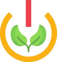 Eco Power Button Flat Icon vector