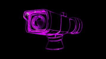 Neon frame effect,representing conferencing on black background video