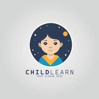 Child learn logo design template vector