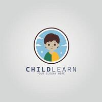 Child learn logo design vector