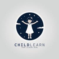 Child learn logo design template illustration vector