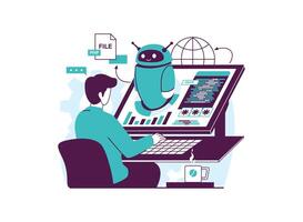 Game Developer working with a chatbot to develop software using PHP and Java. vector