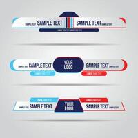 Lower third white and colorful design template modern contemporary. Set of banners vector