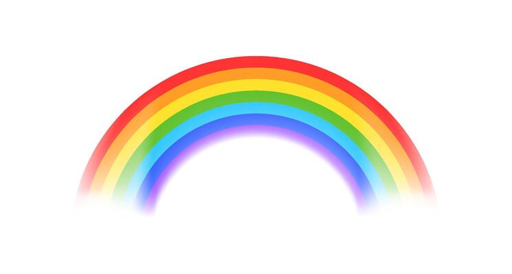 Colorful rainbow with fade effect for funny decor.