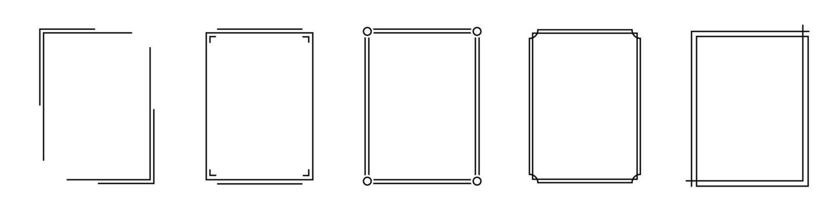 Black outline of frame for decoration. Simple frameworks for exhibition