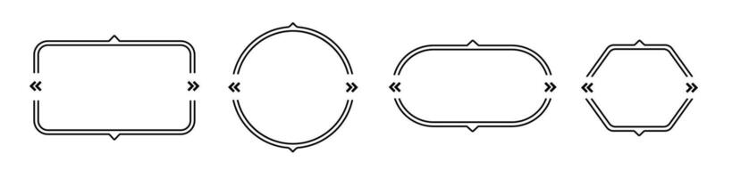 Oval communication borders for definition and citation outline. vector