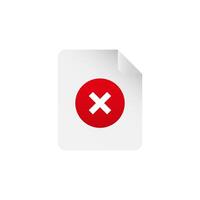 fileCorrupted file error icon. Failed document with error, vector
