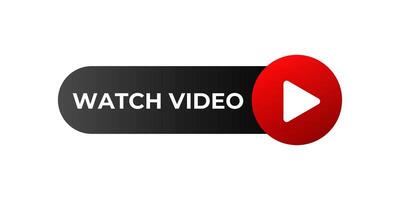 Play button banner icon. Red play button. vector