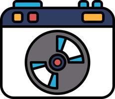 Illustration of a digital camera in line art style. vector