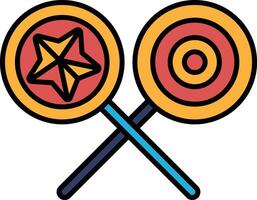 Two lollipops with a star and a circle on them vector
