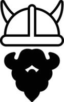 A man with a beard and a Viking helmet vector