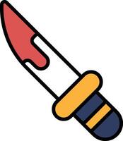 A toy knife with a handle in line style. vector