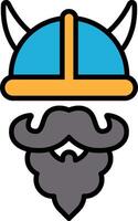 A man with a beard and a Viking helmet vector