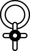 Illustration of a Christian cross in line style. vector