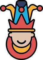 A cartoon character with a red crown and a red hat vector