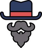 A man with a mustache and a hat vector
