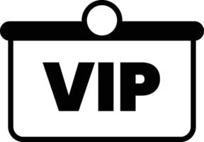 A white background with a circle and the word VIP written in black vector