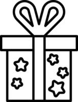 A white and black box with a bow on top vector
