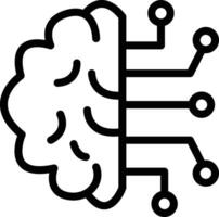 Brain circuit icon. AI Brain and Artificial Intelligence symbol. flat style. vector
