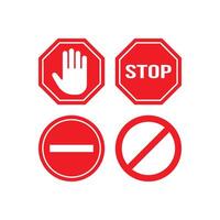 Traffic sign stop set. illustration. on white background - vector