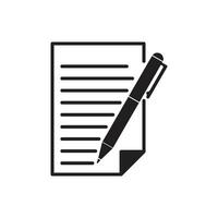 Notepad Symbol. Simple Flat Icon Of Paper And Pen. Notebook With Some Text. Illustration vector