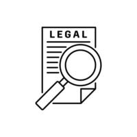Legal Review line icon. linear style sign for mobile concept and web design. Magnifying glass over a document outline icon. Legal analysis symbol, logo illustration. graphics vector