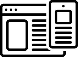 Black line icon for responsive design vector