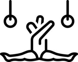 Black line icon for gymnastics vector