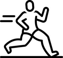 Black line icon for running vector