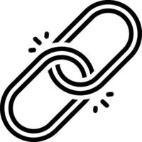 Black line icon for link vector