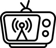 Black line icon for broadcast vector
