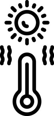 Black line icon for warmest